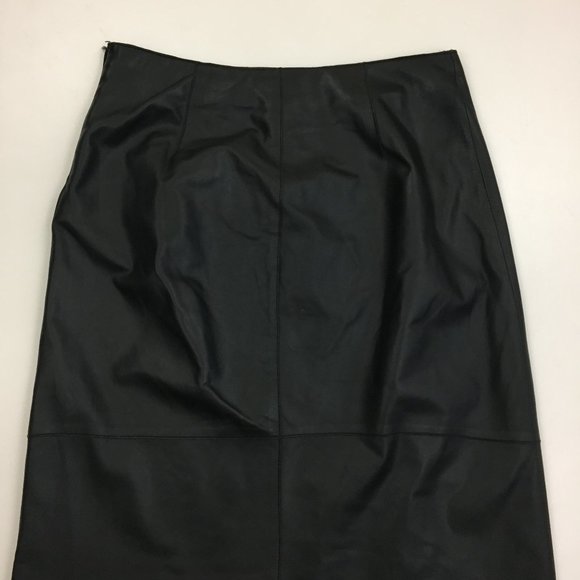 BROOKS BROTHERS 346 Black 100% Genuine Leather Lined Skirt - Picture 9 of 10